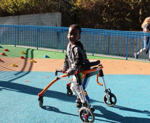Bloorview School Authority student plays on playground