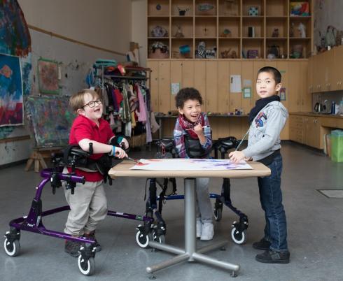 kids in the art studio