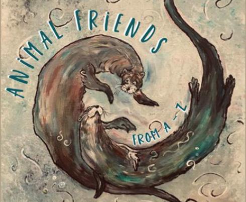 Animal Friends from A to Z book cover, two otters swimming.