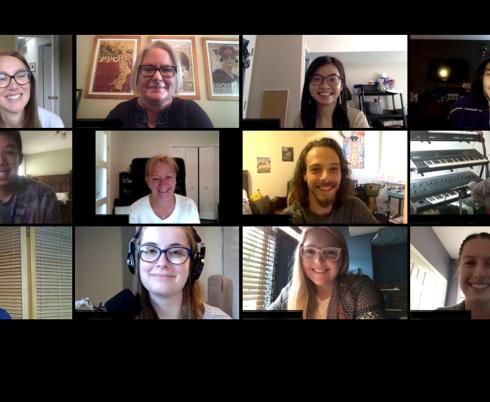 Holland Bloorview staff and Wilfrid Laurier University students collaborate to offer music therapy to parents and caregivers of Holland Bloorview clients.