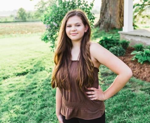 Rachel posing for the camera.