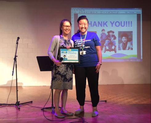 Thanking Highland Middle School. 