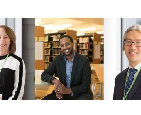Three images of upcoming senior management employees positioned side by side