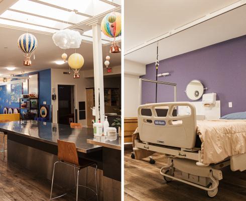 Safehaven reception playarea and a hospital bed