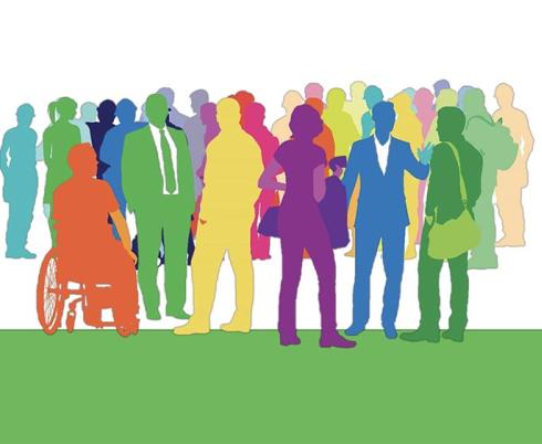 Illustration of some people in different colours