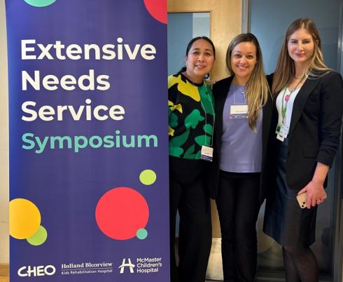 ENS tri-org leads: Karen Margallo who is director of child and family community integrated care at McMaster Children’s Hospital, Taylor Johansen, director of neurodevelopmental health at CHEO, Kathryn Decker, senior director of ENS and inclusion programs, Holland Bloorview