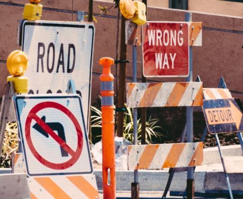 road closure signage
