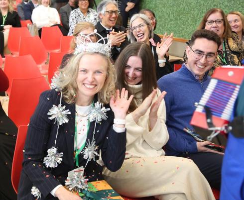 Outgoing president and CEO Julia Hanigsberg at her retirement event