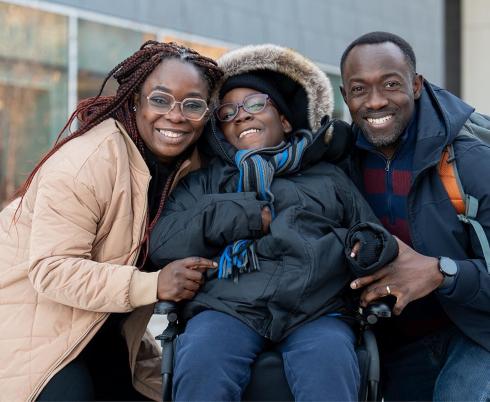 A happy family with their smile on