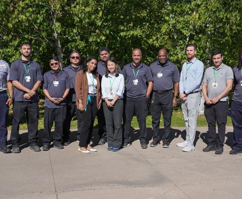 A group photo in an outdoor setting