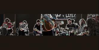 illustration of students playing musical instruments