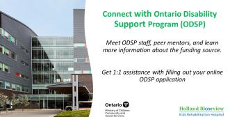 Meet ODSP staff, peer mentors, and learn more about this funding source. Get 1:1 assistance with filling out your online ODSP application.